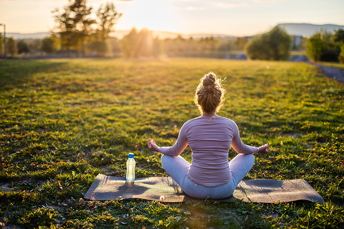 Woman oriented towards nature